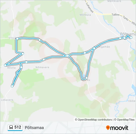 512 Bus Line Map