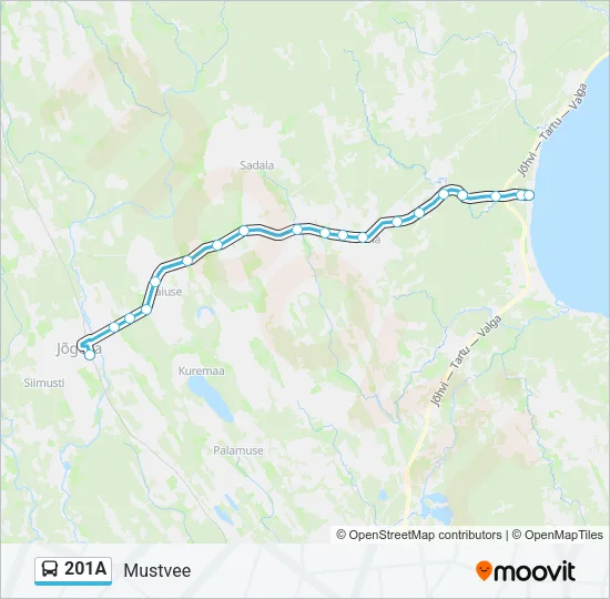 201A Bus Line Map