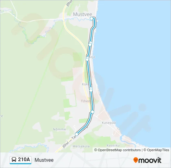 210A Bus Line Map