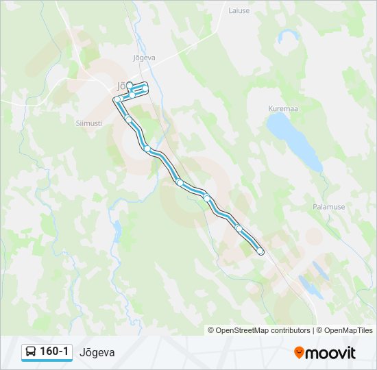 Автобус 160-1: карта маршрута