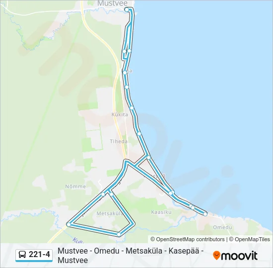 Автобус 221-4: карта маршрута