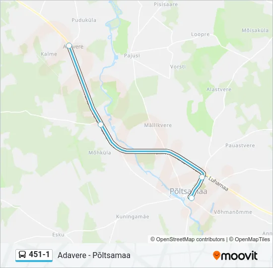 451-1 Bus Line Map