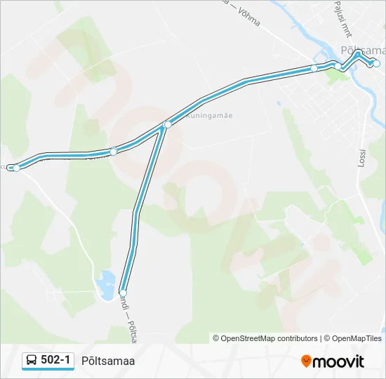 Автобус 502-1: карта маршрута
