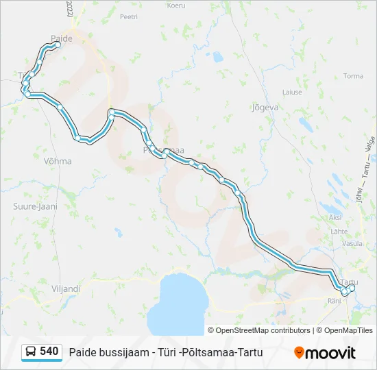 Автобус 540: карта маршрута