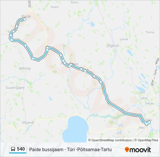 540 Bus Line Map