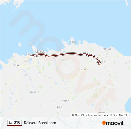310 Bus Line Map
