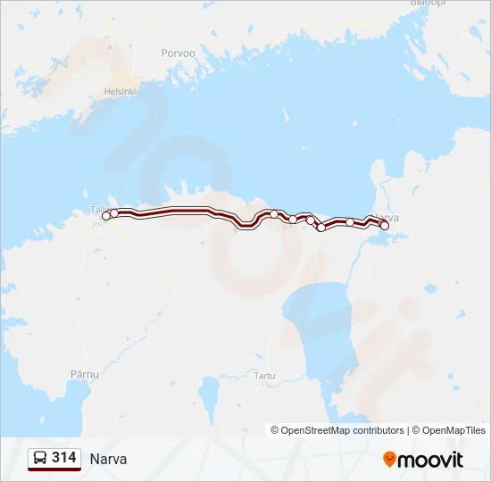 314 Bus Line Map