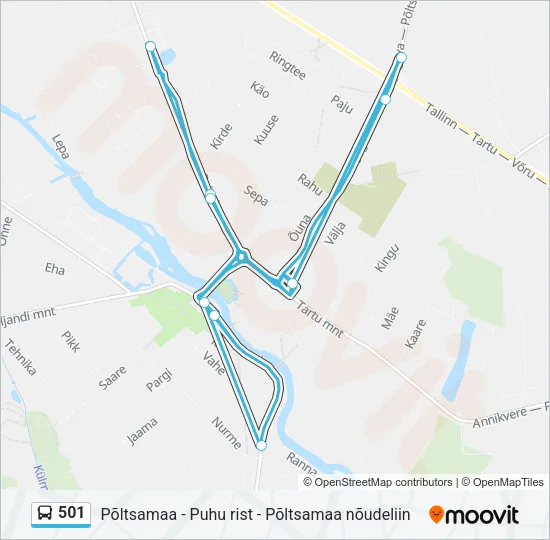 501 Bus Line Map