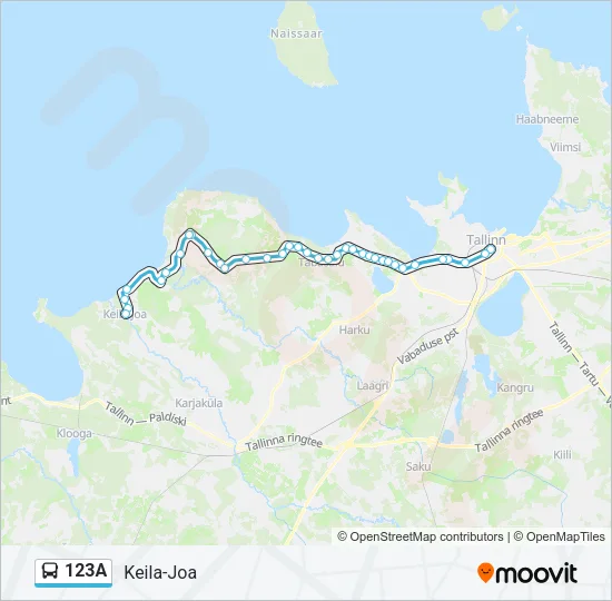 Автобус 123A: карта маршрута