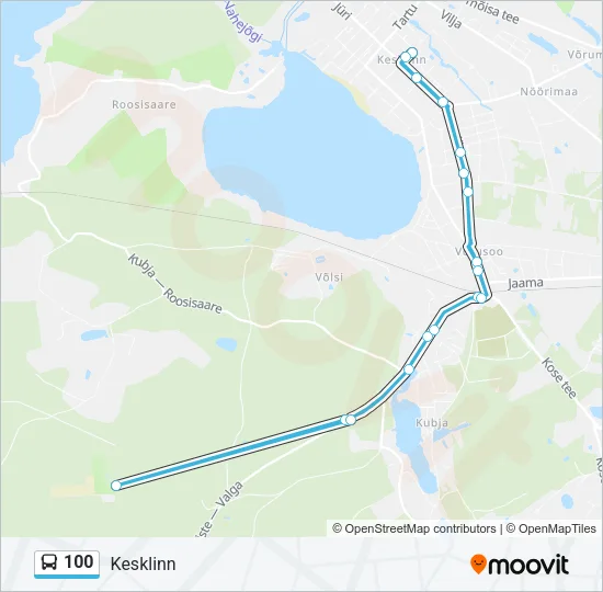 100 Bus Line Map