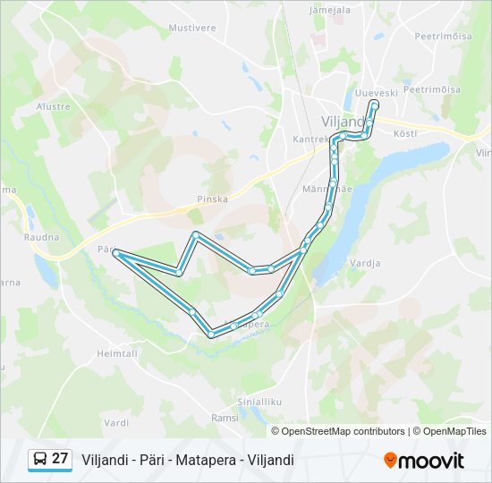 Автобус 27: карта маршрута