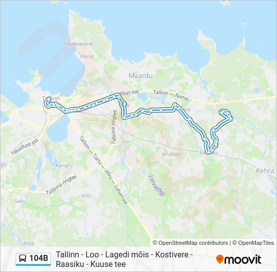 Автобус 104B: карта маршрута