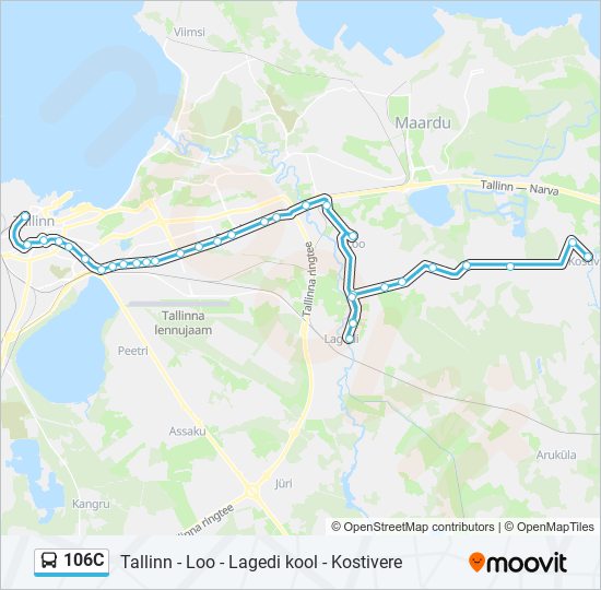 106C bus Line Map