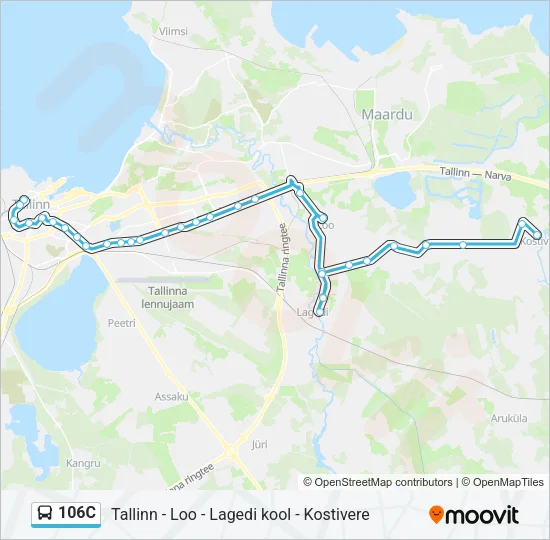 106C Bus Line Map