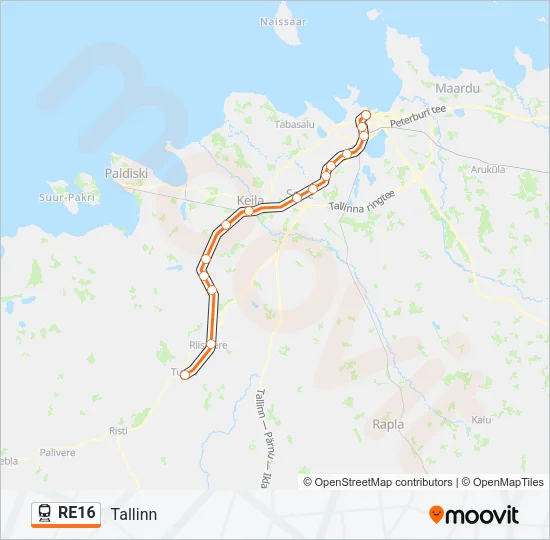 RE16 Train Line Map