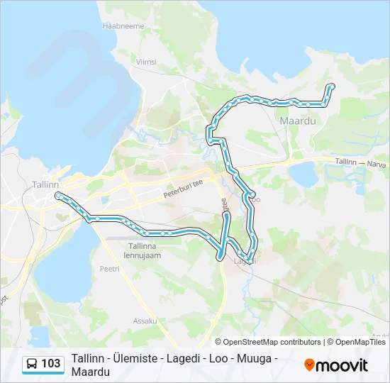 103 Bus Line Map