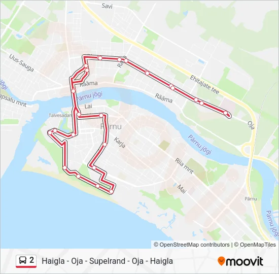 Автобус 2: карта маршрута