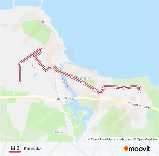 2 Bus Line Map