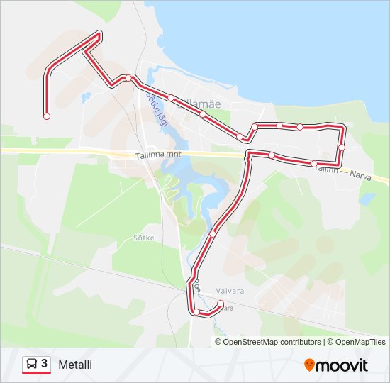 Автобус 3: карта маршрута