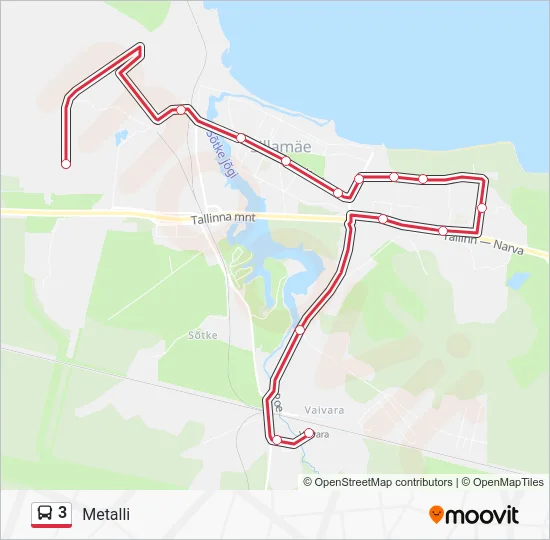 Автобус 3: карта маршрута