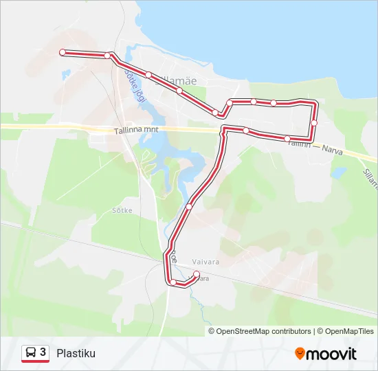 3 Bus Line Map
