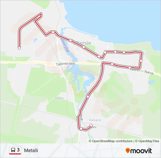 3 Bus Line Map