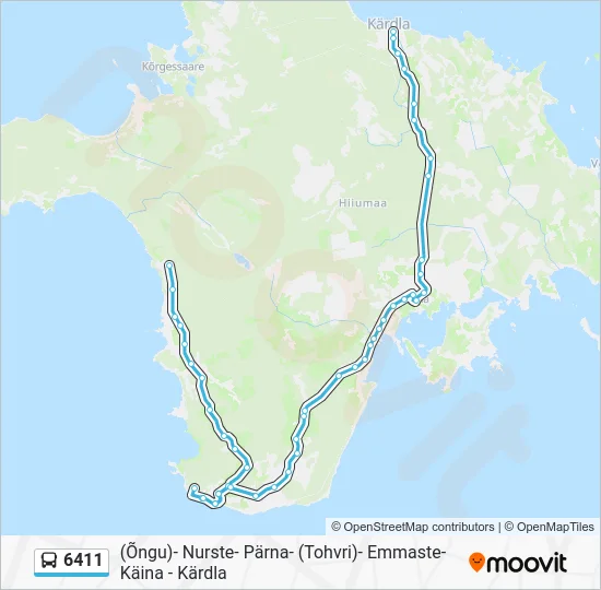 Автобус 6411: карта маршрута