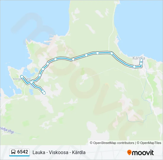 Автобус 6542: карта маршрута