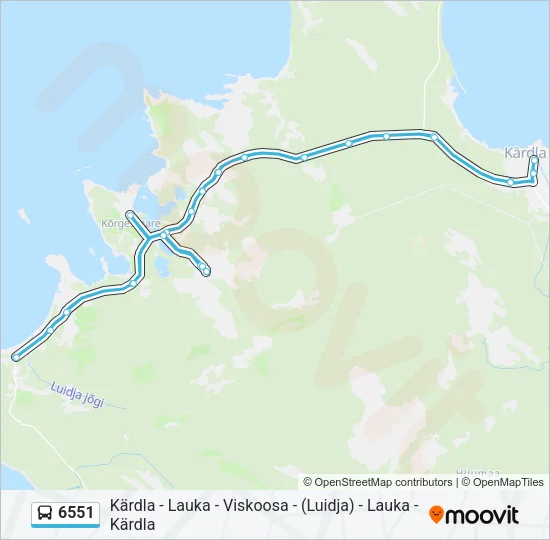 Автобус 6551: карта маршрута