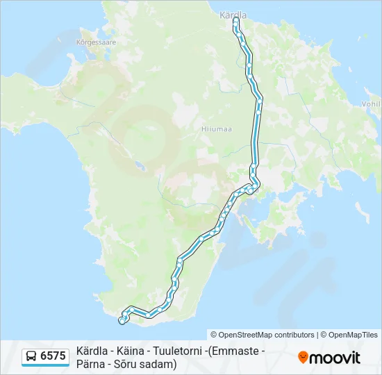 Автобус 6575: карта маршрута