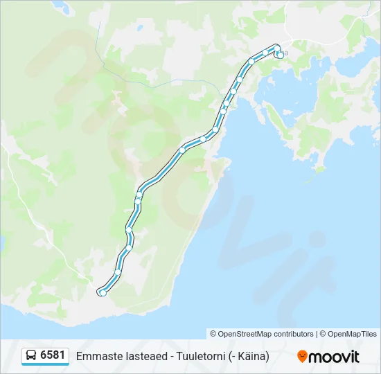 Автобус 6581: карта маршрута