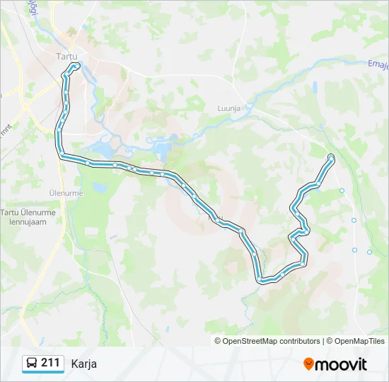 Автобус 211: карта маршрута