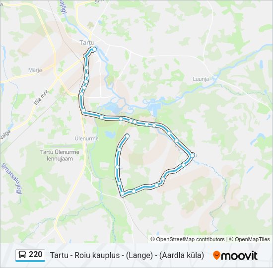 Автобус 220: карта маршрута