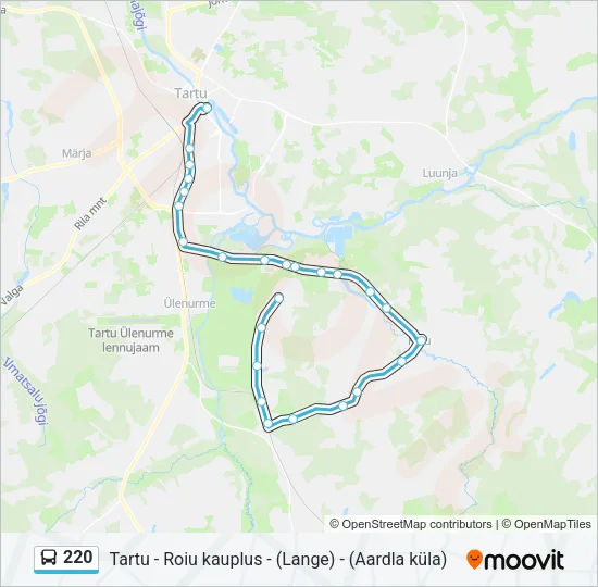 Автобус 220: карта маршрута