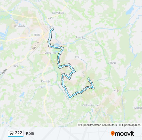 Автобус 222: карта маршрута