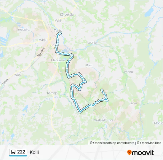 Автобус 222: карта маршрута