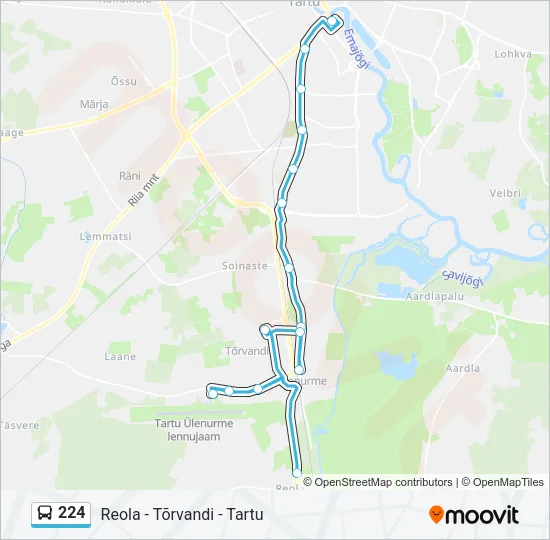 Автобус 224: карта маршрута