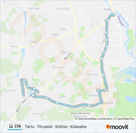 Автобус 236: карта маршрута