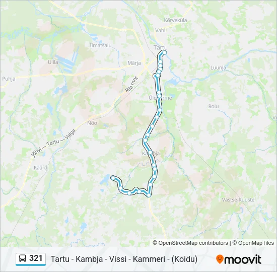Автобус 321: карта маршрута