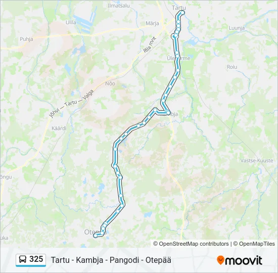 Автобус 325: карта маршрута