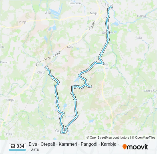 Автобус 334: карта маршрута