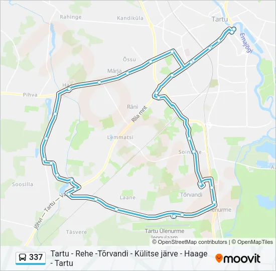 Автобус 337: карта маршрута