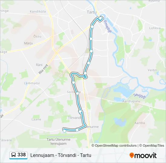 Автобус 338: карта маршрута