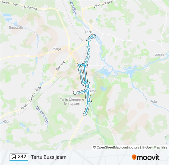 Автобус 342: карта маршрута