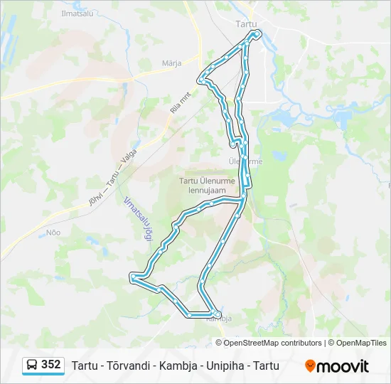 Автобус 352: карта маршрута