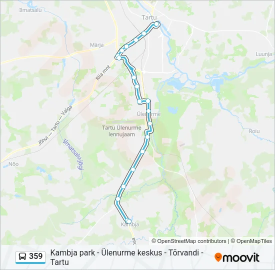 Автобус 359: карта маршрута