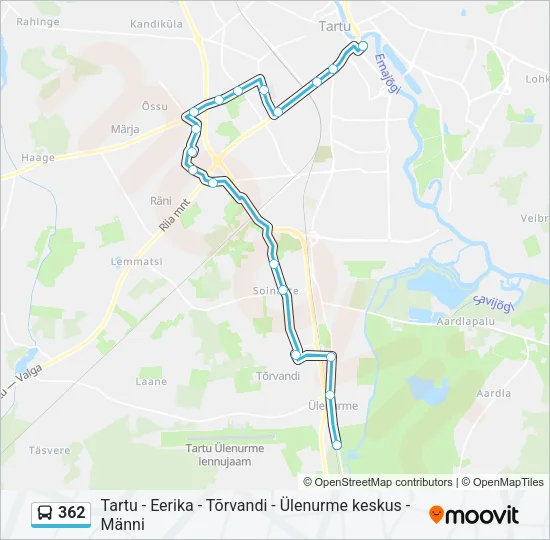 Автобус 362: карта маршрута
