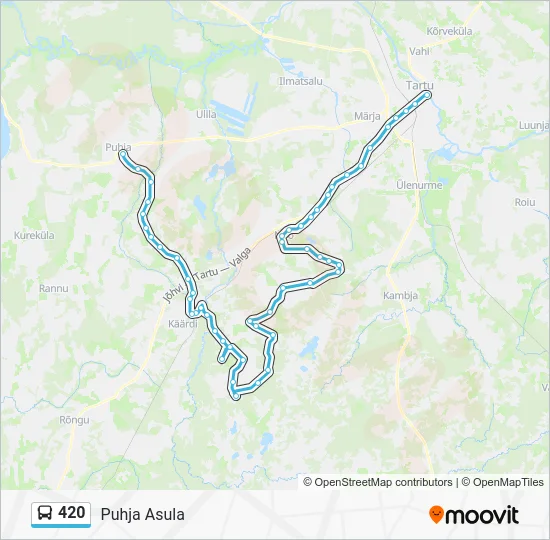 Автобус 420: карта маршрута