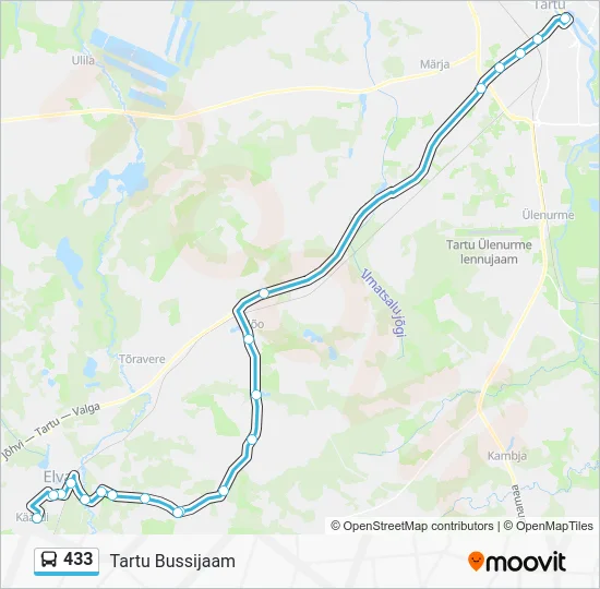 Автобус 433: карта маршрута