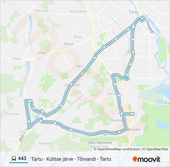 Автобус 443: карта маршрута